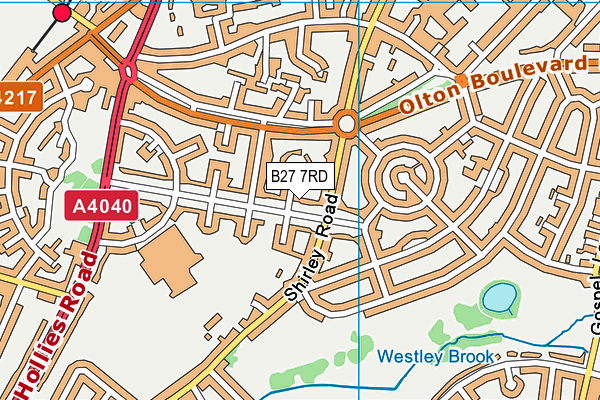 B27 7RD map - OS VectorMap District (Ordnance Survey)