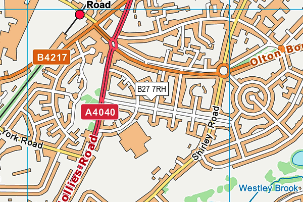 B27 7RH map - OS VectorMap District (Ordnance Survey)