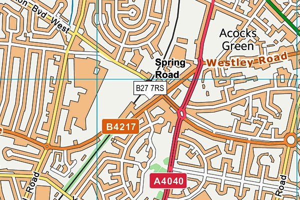 B27 7RS map - OS VectorMap District (Ordnance Survey)