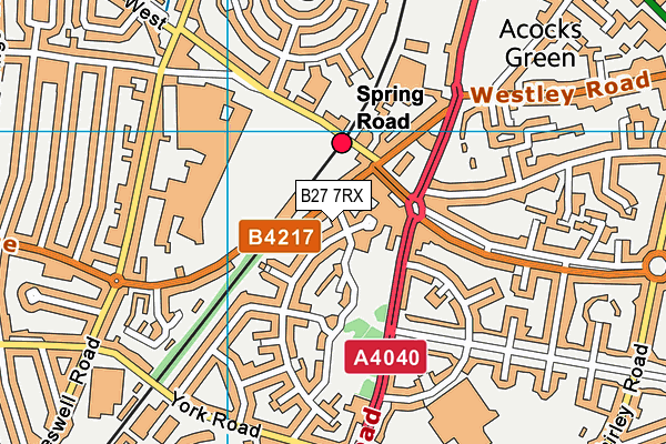 B27 7RX map - OS VectorMap District (Ordnance Survey)