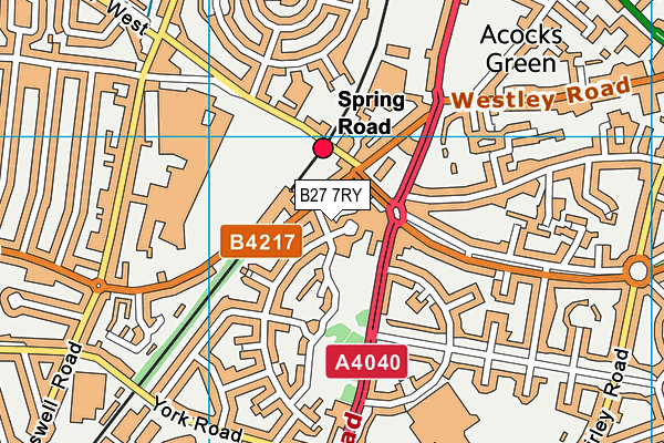 B27 7RY map - OS VectorMap District (Ordnance Survey)