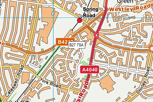 B27 7SA map - OS VectorMap District (Ordnance Survey)