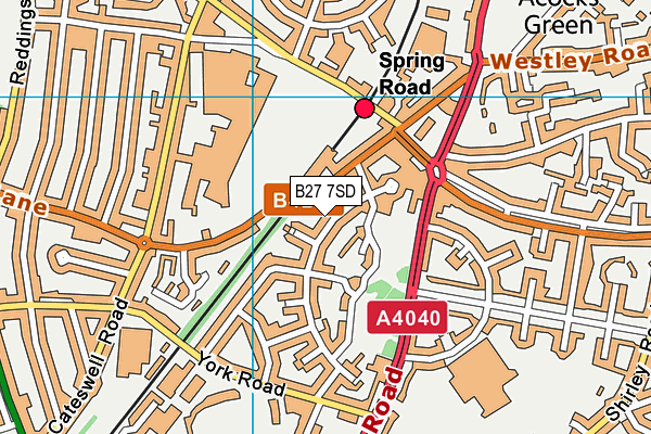 B27 7SD map - OS VectorMap District (Ordnance Survey)