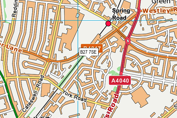 B27 7SE map - OS VectorMap District (Ordnance Survey)