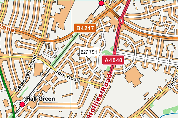 B27 7SH map - OS VectorMap District (Ordnance Survey)