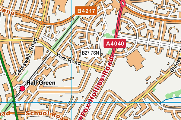 B27 7SN map - OS VectorMap District (Ordnance Survey)