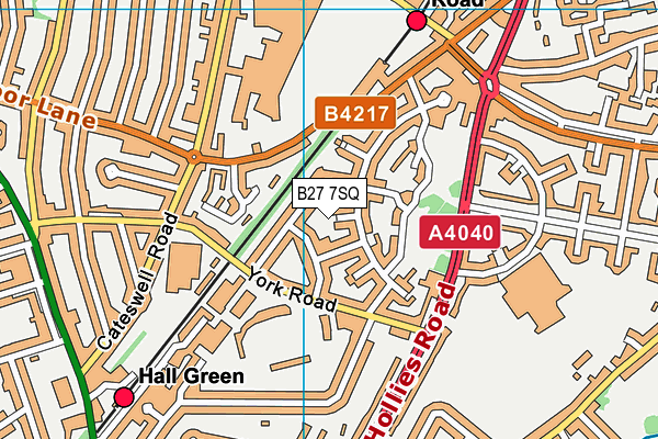 B27 7SQ map - OS VectorMap District (Ordnance Survey)