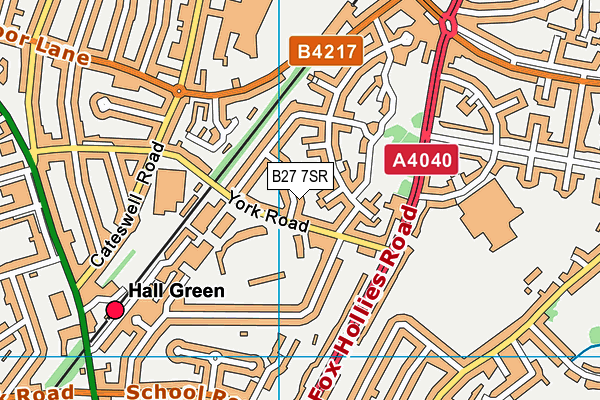 B27 7SR map - OS VectorMap District (Ordnance Survey)