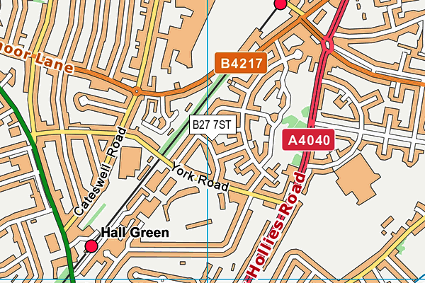 B27 7ST map - OS VectorMap District (Ordnance Survey)