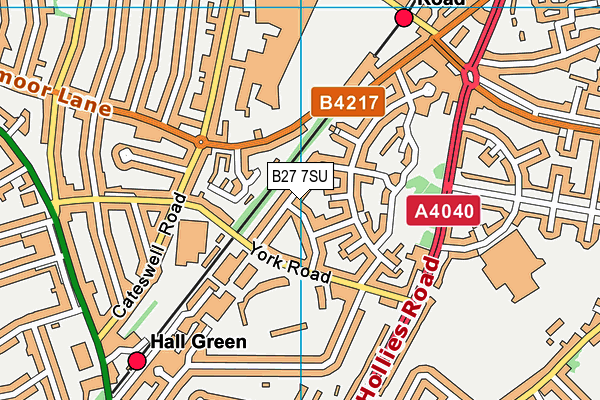 B27 7SU map - OS VectorMap District (Ordnance Survey)