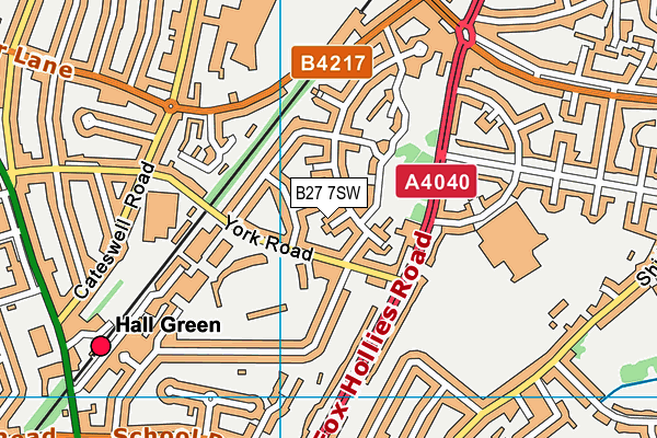 B27 7SW map - OS VectorMap District (Ordnance Survey)