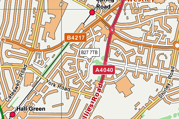 B27 7TB map - OS VectorMap District (Ordnance Survey)