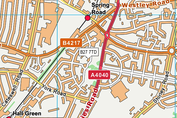 B27 7TD map - OS VectorMap District (Ordnance Survey)