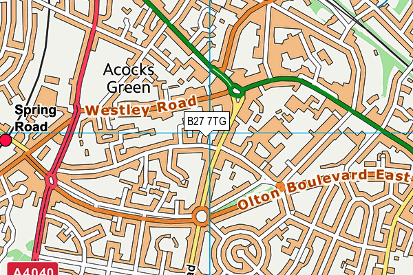 B27 7TG map - OS VectorMap District (Ordnance Survey)