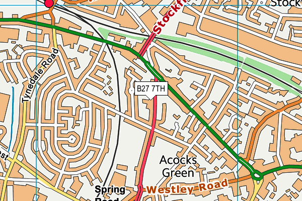 B27 7TH map - OS VectorMap District (Ordnance Survey)