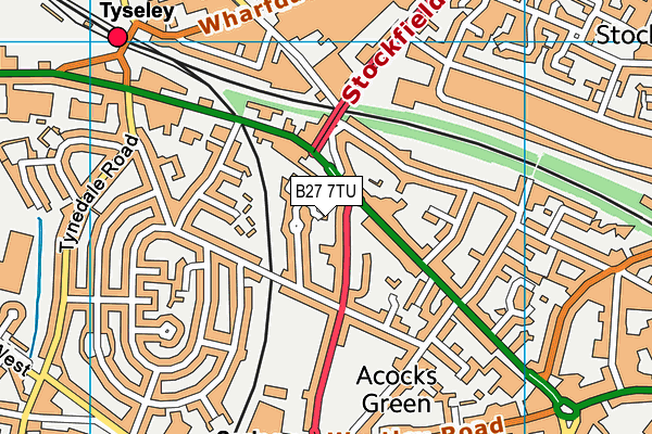 B27 7TU map - OS VectorMap District (Ordnance Survey)