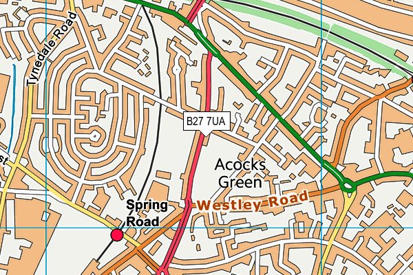 B27 7UA map - OS VectorMap District (Ordnance Survey)