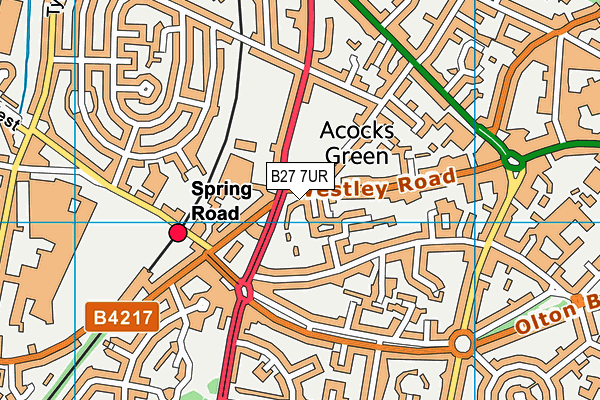 B27 7UR map - OS VectorMap District (Ordnance Survey)