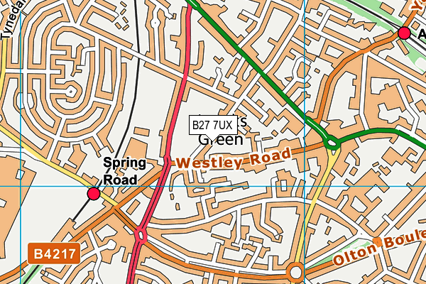 B27 7UX map - OS VectorMap District (Ordnance Survey)