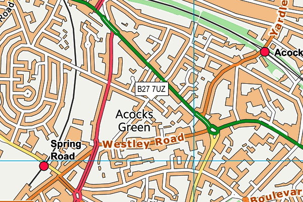 B27 7UZ map - OS VectorMap District (Ordnance Survey)