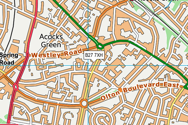 B27 7XH map - OS VectorMap District (Ordnance Survey)