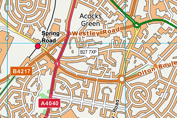 B27 7XP map - OS VectorMap District (Ordnance Survey)