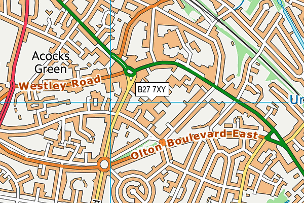 B27 7XY map - OS VectorMap District (Ordnance Survey)