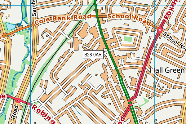 Hall Green Infant School map (B28 0AR) - OS VectorMap District (Ordnance Survey)