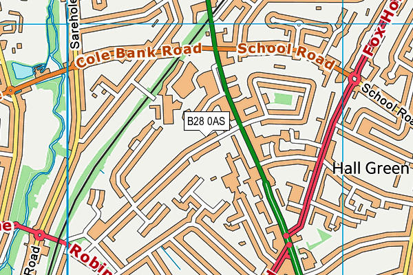 B28 0AS map - OS VectorMap District (Ordnance Survey)