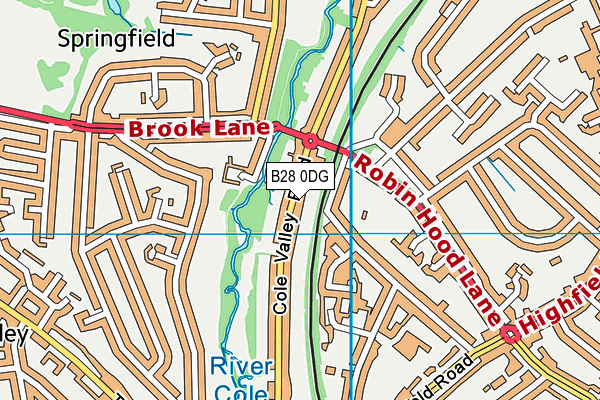 B28 0DG map - OS VectorMap District (Ordnance Survey)