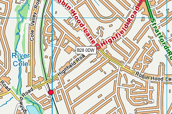 B28 0DW map - OS VectorMap District (Ordnance Survey)