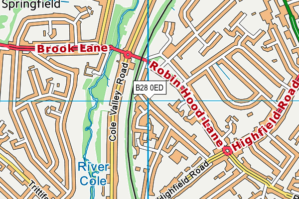 B28 0ED map - OS VectorMap District (Ordnance Survey)