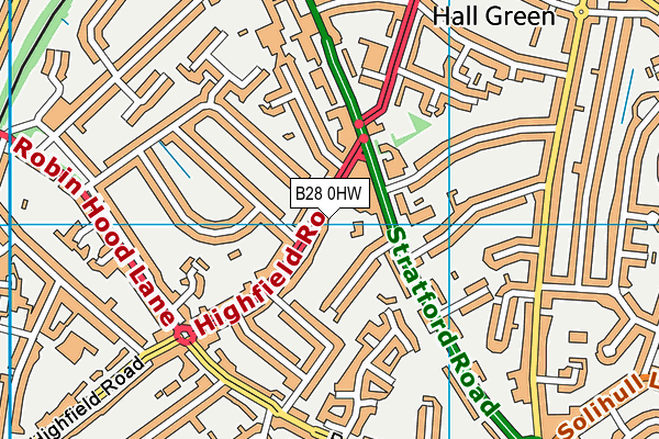 B28 0HW map - OS VectorMap District (Ordnance Survey)