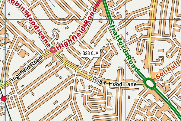 B28 0JA map - OS VectorMap District (Ordnance Survey)