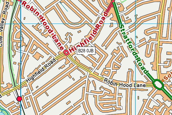 B28 0JB map - OS VectorMap District (Ordnance Survey)