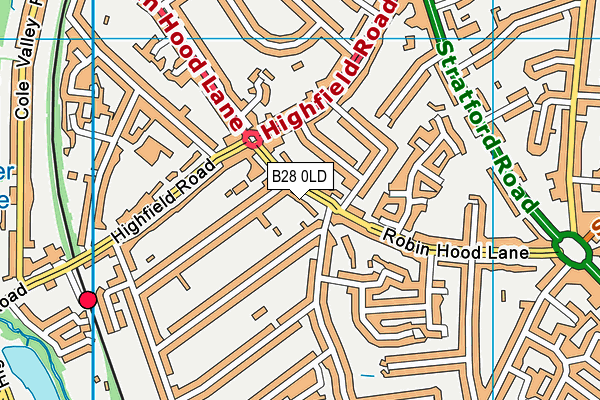 B28 0LD map - OS VectorMap District (Ordnance Survey)