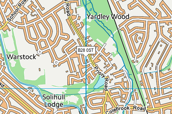 B28 0ST map - OS VectorMap District (Ordnance Survey)