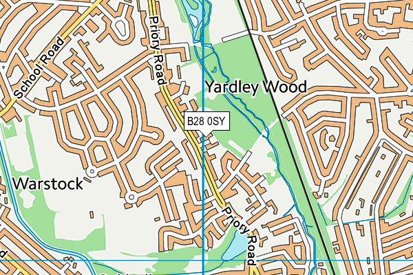 B28 0SY map - OS VectorMap District (Ordnance Survey)