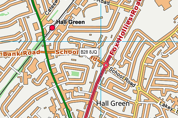 B28 8JQ map - OS VectorMap District (Ordnance Survey)