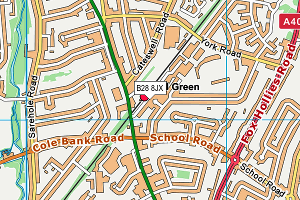 B28 8JX map - OS VectorMap District (Ordnance Survey)