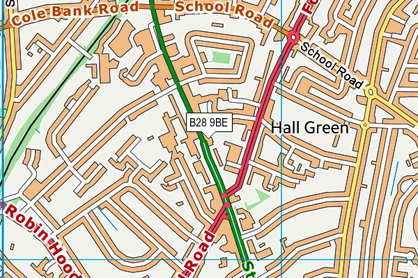 B28 9BE map - OS VectorMap District (Ordnance Survey)