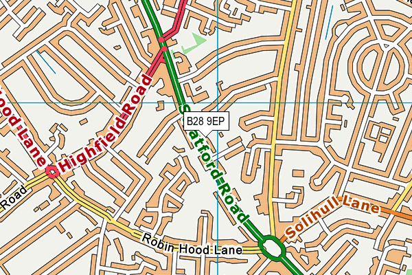 B28 9EP map - OS VectorMap District (Ordnance Survey)