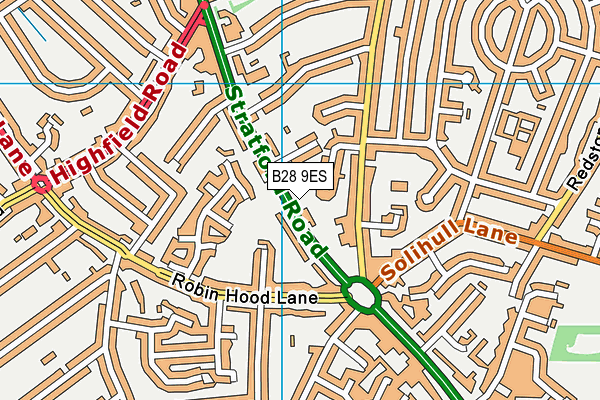 B28 9ES map - OS VectorMap District (Ordnance Survey)