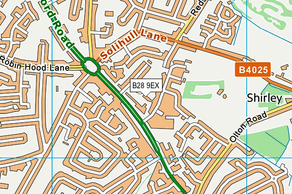 B28 9EX map - OS VectorMap District (Ordnance Survey)