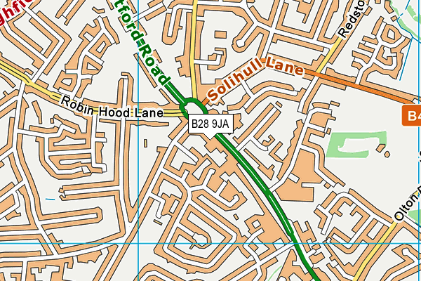 B28 9JA map - OS VectorMap District (Ordnance Survey)