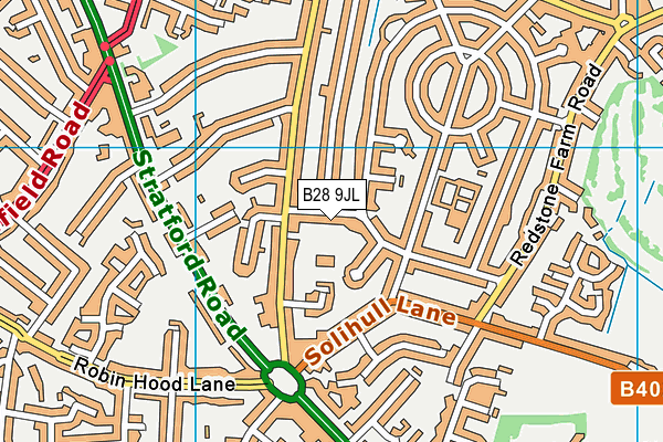 B28 9JL map - OS VectorMap District (Ordnance Survey)