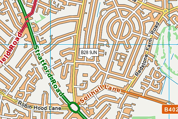 B28 9JN map - OS VectorMap District (Ordnance Survey)