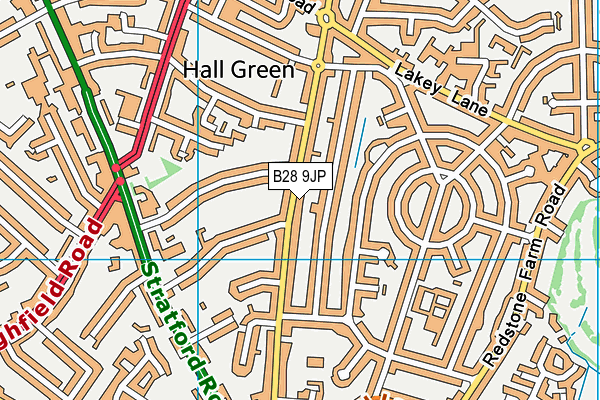 B28 9JP map - OS VectorMap District (Ordnance Survey)