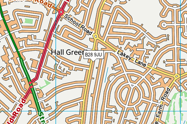 B28 9JU map - OS VectorMap District (Ordnance Survey)