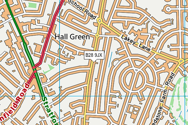 B28 9JX map - OS VectorMap District (Ordnance Survey)